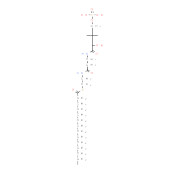ChemSpider 2D Image | S-[2-({N-[(2S)-2-Hydroxy-3,3-dimethyl-4-(phosphonooxy)butanoyl]-beta-alanyl}amino)ethyl] tetradecanethioate | C25H49N2O8PS