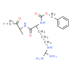 ChemSpider 2D Image | Benzyl [(2S)-5-[(diaminomethyl)amino]-1-{[(2S)-4-fluoro-3-oxo-2-butanyl]amino}-1-oxo-2-pentanyl]carbamate | C18H28FN5O4