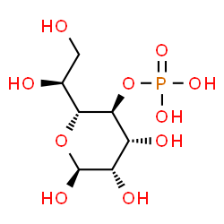 ChemSpider 2D Image | 4-O-Phosphono-L-Glycero-Alpha-D-Manno-Heptopyranose | C7H15O10P