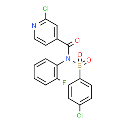 ChemSpider 2D Image | 2-Chloro-N-[(4-chlorophenyl)sulfonyl]-N-(2-fluorophenyl)isonicotinamide | C18H11Cl2FN2O3S