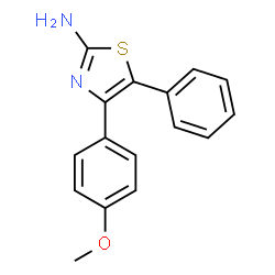 ChemSpider 2D Image | 4-(4-Methoxyphenyl)-5-phenyl-1,3-thiazol-2-amine | C16H14N2OS