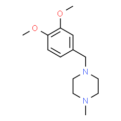 ChemSpider 2D Image | 1-(3,4-Dimethoxybenzyl)-4-methylpiperazine | C14H22N2O2