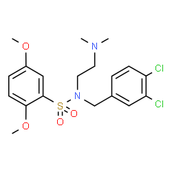 ChemSpider 2D Image | N-(3,4-Dichlorobenzyl)-N-[2-(dimethylamino)ethyl]-2,5-dimethoxybenzenesulfonamide | C19H24Cl2N2O4S