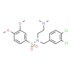 ChemSpider 2D Image | N-(3,4-Dichlorobenzyl)-N-[2-(dimethylamino)ethyl]-3,4-dimethoxybenzenesulfonamide | C19H24Cl2N2O4S