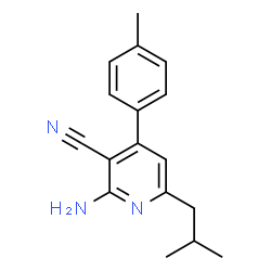 ChemSpider 2D Image | 2-Amino-6-isobutyl-4-(4-methylphenyl)nicotinonitrile | C17H19N3