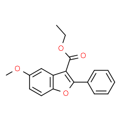 ChemSpider 2D Image | Ethyl 5-methoxy-2-phenyl-1-benzofuran-3-carboxylate | C18H16O4