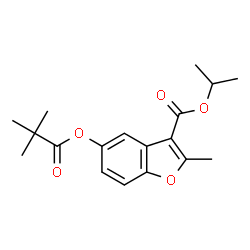 ChemSpider 2D Image | Isopropyl 5-[(2,2-dimethylpropanoyl)oxy]-2-methyl-1-benzofuran-3-carboxylate | C18H22O5