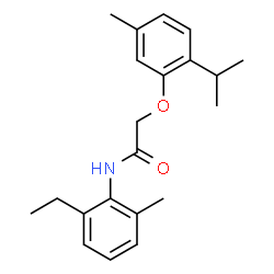 ChemSpider 2D Image | N-(2-Ethyl-6-methylphenyl)-2-(2-isopropyl-5-methylphenoxy)acetamide | C21H27NO2