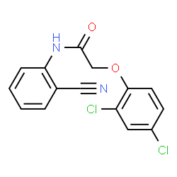ChemSpider 2D Image | N-(2-Cyanophenyl)-2-(2,4-dichlorophenoxy)acetamide | C15H10Cl2N2O2