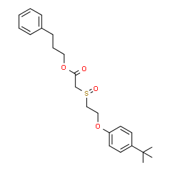 ChemSpider 2D Image | 3-Phenylpropyl ({2-[4-(2-methyl-2-propanyl)phenoxy]ethyl}sulfinyl)acetate | C23H30O4S