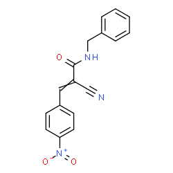 ChemSpider 2D Image | N-Benzyl-2-cyano-3-(4-nitrophenyl)acrylamide | C17H13N3O3