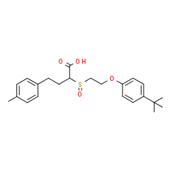 ChemSpider 2D Image | 4-(4-Methylphenyl)-2-({2-[4-(2-methyl-2-propanyl)phenoxy]ethyl}sulfinyl)butanoic acid | C23H30O4S