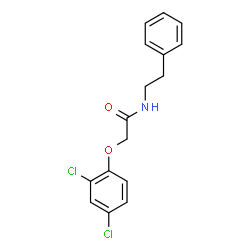 ChemSpider 2D Image | 2-(2,4-Dichlorophenoxy)-N-(2-phenylethyl)acetamide | C16H15Cl2NO2