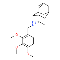 ChemSpider 2D Image | (1R)-1-(Adamantan-1-yl)-N-(2,3,4-trimethoxybenzyl)ethanaminium | C22H34NO3
