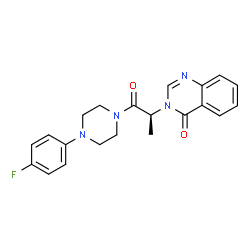 ChemSpider 2D Image | 3-{(2S)-1-[4-(4-Fluorophenyl)-1-piperazinyl]-1-oxo-2-propanyl}-4(3H)-quinazolinone | C21H21FN4O2