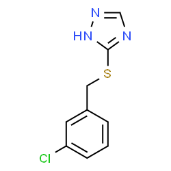 ChemSpider 2D Image | 5-[(3-Chlorobenzyl)sulfanyl]-1H-1,2,4-triazole | C9H8ClN3S