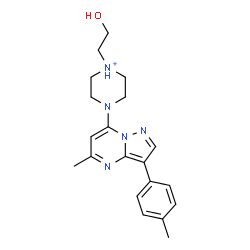 ChemSpider 2D Image | 1-(2-Hydroxyethyl)-4-[5-methyl-3-(4-methylphenyl)pyrazolo[1,5-a]pyrimidin-7-yl]piperazin-1-ium | C20H26N5O
