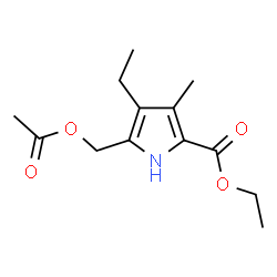 ChemSpider 2D Image | Ethyl 5-(acetoxymethyl)-4-ethyl-3-methyl-1H-pyrrole-2-carboxylate | C13H19NO4