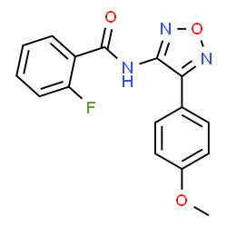 ChemSpider 2D Image | 2-Fluoro-N-[4-(4-methoxyphenyl)-1,2,5-oxadiazol-3-yl]benzamide | C16H12FN3O3