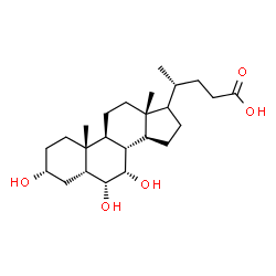 ChemSpider 2D Image | (3alpha,5beta,6alpha,7alpha,17xi)-3,6,7-Trihydroxycholan-24-oic acid | C24H40O5
