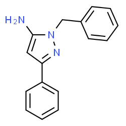 ChemSpider 2D Image | 1-Benzyl-3-phenyl-1H-pyrazol-5-amine | C16H15N3