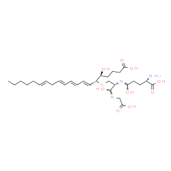 ChemSpider 2D Image | (5S,6R,7E,9E,11E,14E)-6-({(2R,3E)-2-{(Z)-[(4S)-4-Amino-4-carboxy-1-hydroxybutylidene]amino}-3-[(carboxymethyl)imino]-3-hydroxypropyl}sulfanyl)-5-hydroxy-7,9,11,14-icosatetraenoic acid | C30H47N3O9S
