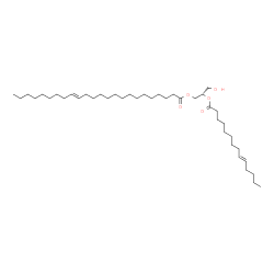 ChemSpider 2D Image | (2S)-3-Hydroxy-2-[(9E)-9-tetradecenoyloxy]propyl (15E)-15-tetracosenoate | C41H76O5