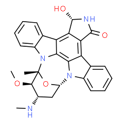 ChemSpider 2D Image | (2R,3R,4S,6S,18S)-18-Hydroxy-3-methoxy-2-methyl-4-(methylamino)-29-oxa-1,7,17-triazaoctacyclo[12.12.2.1~2,6~.0~7,28~.0~8,13~.0~15,19~.0~20,27~.0~21,26~]nonacosa-8,10,12,14,19,21,23,25,27-nonaen-16-one | C28H26N4O4