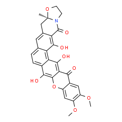 ChemSpider 2D Image | (3aR)-8,15,16-Trihydroxy-11,12-dimethoxy-3a-methyl-1,2,3a,4-tetrahydrochromeno[2',3':6,7]naphtho[2,1-g][1,3]oxazolo[3,2-b]isoquinoline-14,17-dione | C29H23NO9