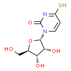 ChemSpider 2D Image | 1-(alpha-D-Ribofuranosyl)-4-sulfanyl-2(1H)-pyrimidinone | C9H12N2O5S