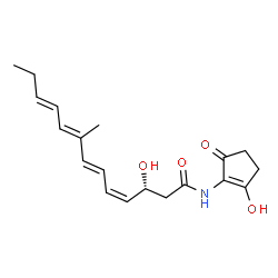 ChemSpider 2D Image | (3R,4Z,6E,8E,10E)-3-Hydroxy-N-(2-hydroxy-5-oxo-1-cyclopenten-1-yl)-8-methyl-4,6,8,10-tridecatetraenamide | C19H25NO4