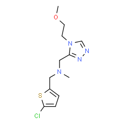 ChemSpider 2D Image | 1-(5-Chloro-2-thienyl)-N-{[4-(2-methoxyethyl)-4H-1,2,4-triazol-3-yl]methyl}-N-methylmethanamine | C12H17ClN4OS