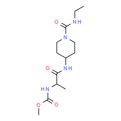 ChemSpider 2D Image | Methyl (1-{[1-(ethylcarbamoyl)-4-piperidinyl]amino}-1-oxo-2-propanyl)carbamate | C13H24N4O4