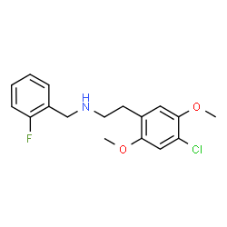 ChemSpider 2D Image | 2-(4-Chloro-2,5-dimethoxyphenyl)-N-(2-fluorobenzyl)ethanamine | C17H19ClFNO2
