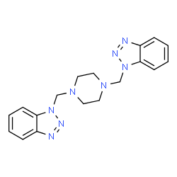 ChemSpider 2D Image | 1,1'-[1,4-Piperazinediylbis(methylene)]bis(1H-benzotriazole) | C18H20N8
