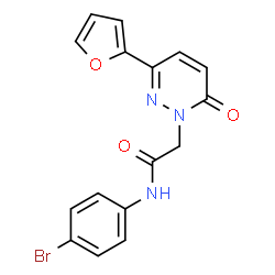 ChemSpider 2D Image | N-(4-Bromophenyl)-2-[3-(2-furyl)-6-oxo-1(6H)-pyridazinyl]acetamide | C16H12BrN3O3