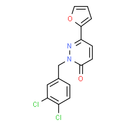 ChemSpider 2D Image | 2-(3,4-Dichlorobenzyl)-6-(2-furyl)-3(2H)-pyridazinone | C15H10Cl2N2O2