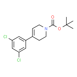 ChemSpider 2D Image | tert-butyl 4-(3,5-dichlorophenyl)-1,2,3,6-tetrahydropyridine-1-carboxylate | C16H19Cl2NO2