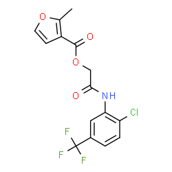 ChemSpider 2D Image | 2-{[2-Chloro-5-(trifluoromethyl)phenyl]amino}-2-oxoethyl 2-methyl-3-furoate | C15H11ClF3NO4