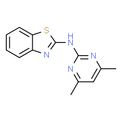 ChemSpider 2D Image | N-(4,6-Dimethyl-2-pyrimidinyl)-1,3-benzothiazol-2-amine | C13H12N4S