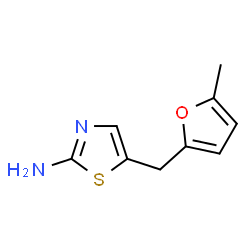ChemSpider 2D Image | 5-[(5-Methyl-2-furyl)methyl]-1,3-thiazol-2-amine | C9H10N2OS