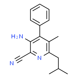 ChemSpider 2D Image | 3-Amino-6-isobutyl-5-methyl-4-phenyl-2-pyridinecarbonitrile | C17H19N3
