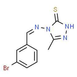 ChemSpider 2D Image | 4-[(Z)-(3-Bromobenzylidene)amino]-5-methyl-2,4-dihydro-3H-1,2,4-triazole-3-thione | C10H9BrN4S