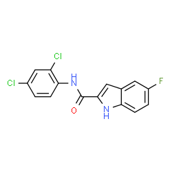 ChemSpider 2D Image | N-(2,4-Dichlorophenyl)-5-fluoro-1H-indole-2-carboxamide | C15H9Cl2FN2O