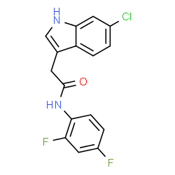 ChemSpider 2D Image | 2-(6-Chloro-1H-indol-3-yl)-N-(2,4-difluorophenyl)acetamide | C16H11ClF2N2O