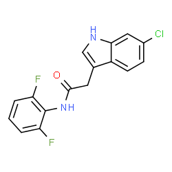 ChemSpider 2D Image | 2-(6-Chloro-1H-indol-3-yl)-N-(2,6-difluorophenyl)acetamide | C16H11ClF2N2O