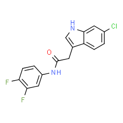 ChemSpider 2D Image | 2-(6-Chloro-1H-indol-3-yl)-N-(3,4-difluorophenyl)acetamide | C16H11ClF2N2O