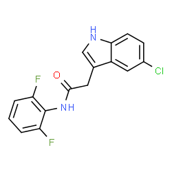 ChemSpider 2D Image | 2-(5-Chloro-1H-indol-3-yl)-N-(2,6-difluorophenyl)acetamide | C16H11ClF2N2O
