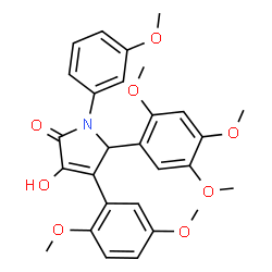 ChemSpider 2D Image | 4-(2,5-Dimethoxyphenyl)-3-hydroxy-1-(3-methoxyphenyl)-5-(2,4,5-trimethoxyphenyl)-1,5-dihydro-2H-pyrrol-2-one | C28H29NO8
