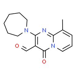ChemSpider 2D Image | 2-(1-Azepanyl)-9-methyl-4-oxo-4H-pyrido[1,2-a]pyrimidine-3-carbaldehyde | C16H19N3O2